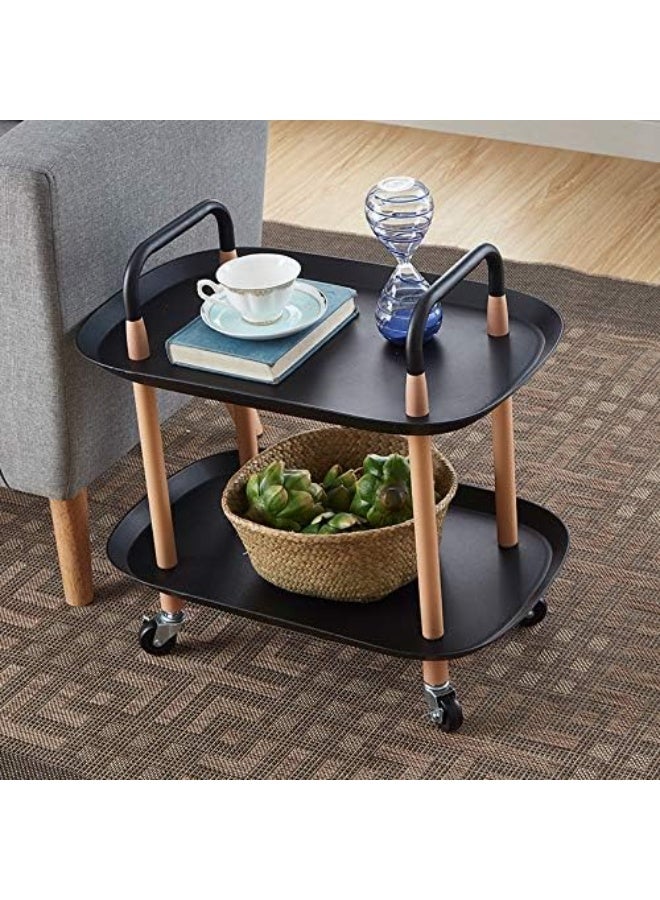 LINGWEI Multipurpose Plastic Serving Trolley with Lockable Wheels - Image 4