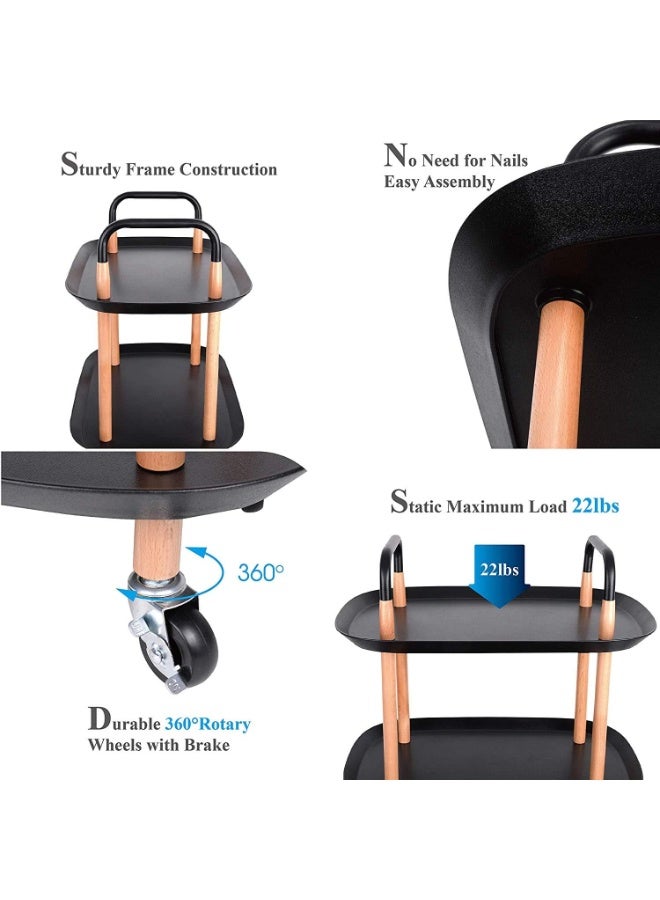 LINGWEI Multipurpose Plastic Serving Trolley with Lockable Wheels - Image 5