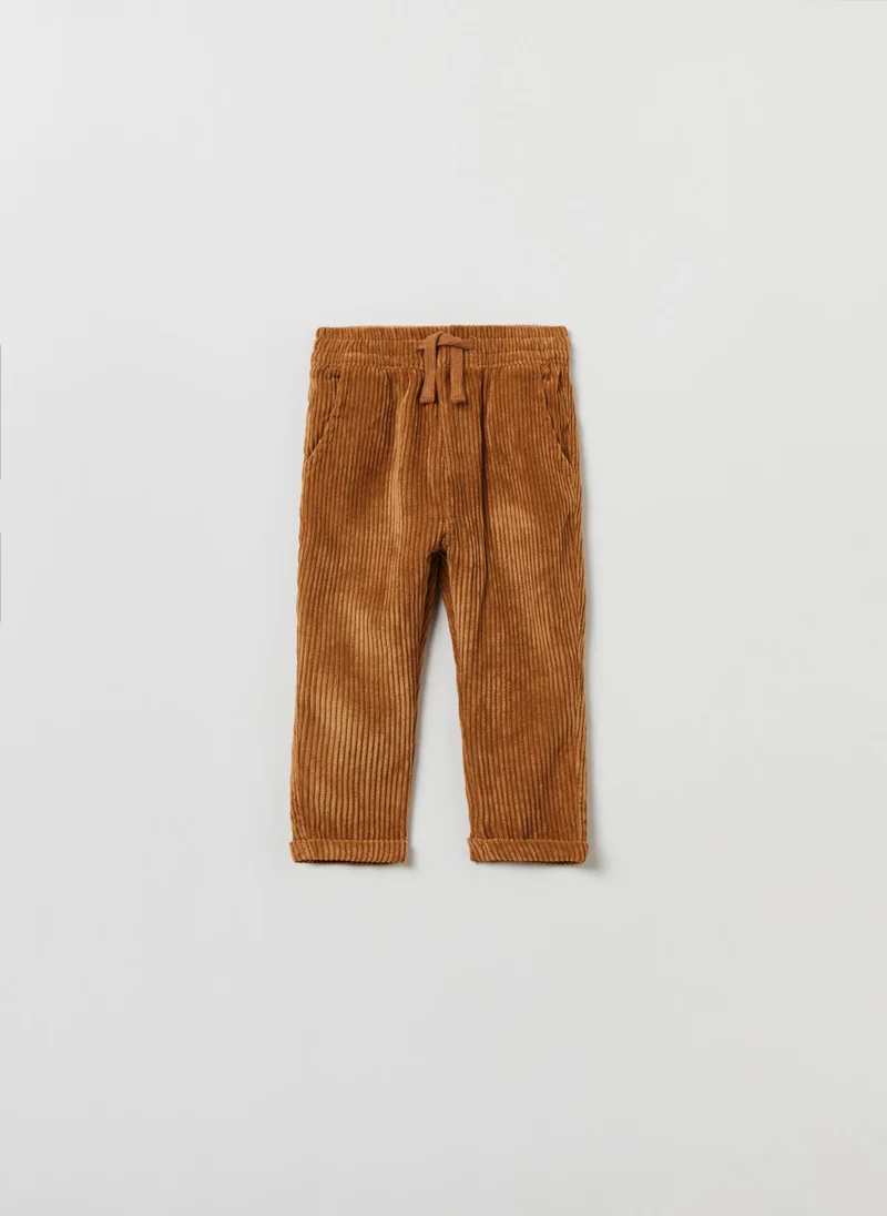 او في اس Corduroy joggers with drawstring