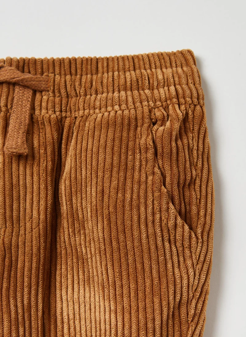 او في اس Corduroy joggers with drawstring