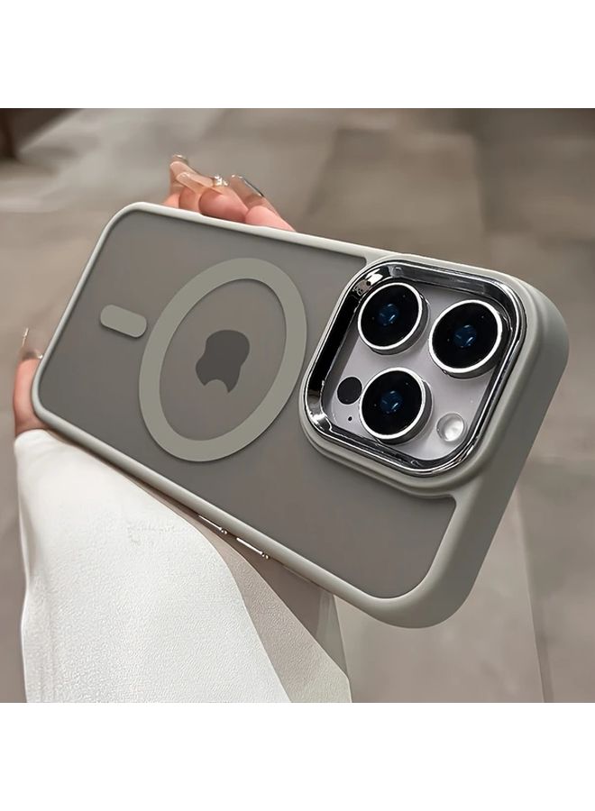 حالة شحن لاسلكي مغناطيسية شفافة غير لامعة باللون الذهبي لهاتف iPhone 13 Pro - Image 3