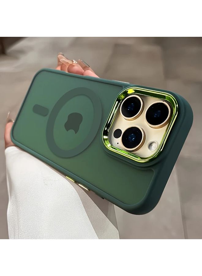 حالة شحن لاسلكي مغناطيسية شفافة غير لامعة باللون الذهبي لهاتف iPhone 13 Pro - Image 4