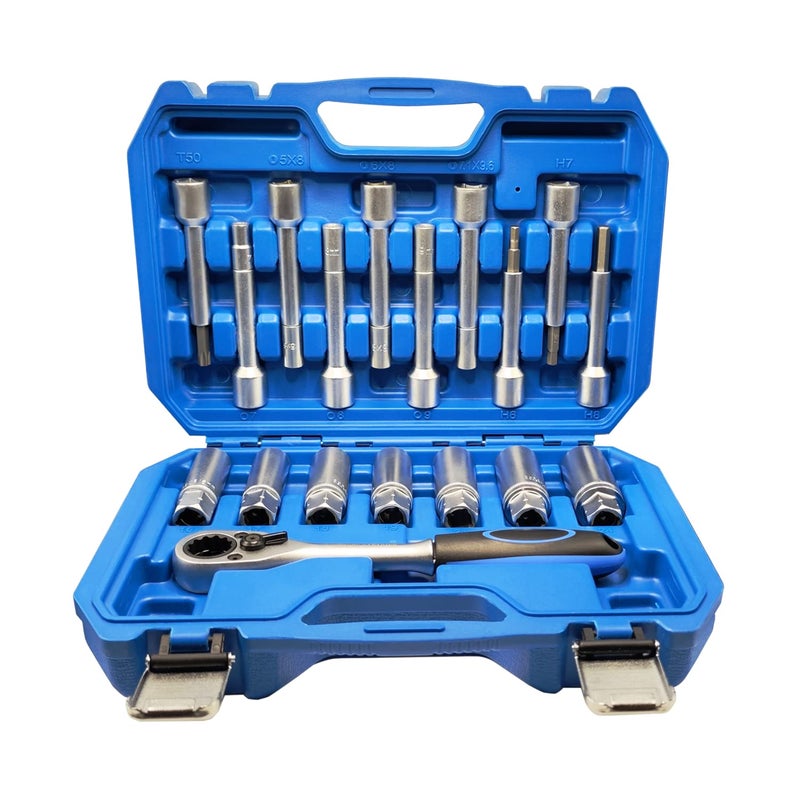 JEUCLEL 18PCS Suspension Shock Absorber Strut Nut Removal Tool Socket Set 12 inch Steering Hub Shock Absorber Ratchet and Wrench Set Shock Strut Installation Removal Tool Kit for All Vehicles