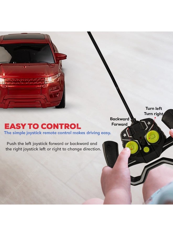 بيبي سيارة بايبي ميتاليك روستر قابلة لإعادة الشحن، بمقياس 1:24، تعمل بالتحكم عن بُعد، للأطفال، سيارات بهلوانية تعمل بالتحكم عن بُعد، مزودة بوظائف كاملة، مع جهاز تحكم عن بُعد بتردد 2.4 جيجاهرتز | سيارات سباق تعمل بالتحكم عن بُعد | ألعاب سيارات تعمل بالتحكم عن بُعد للأطفال من سن 5 سنوات فما فوق (أحمر) - Image 3