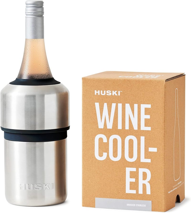 Huski Wine Chiller | Award Winning Iceless Design | Keeps Wine Cold up to 6 Hours | Wine Accessory | Next Generation Ice Bucket | Fits Some Champagne Bottles | Perfect Gift for Wine Lovers (Stainless) - Image 1