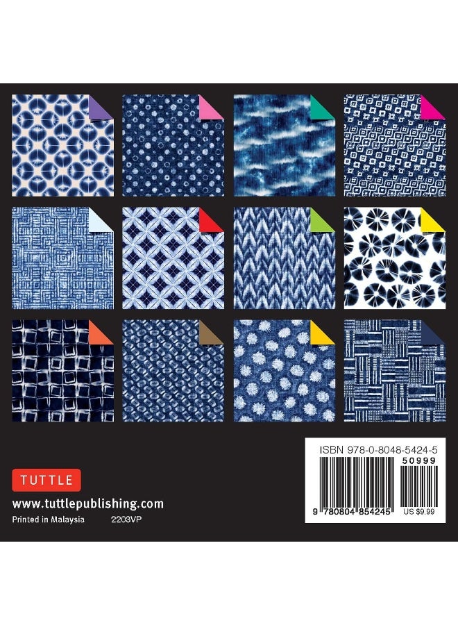 Origami Paper 500 sheets Japanese Shibori 4" (10 cm): Tuttle Origami Paper: Double-Sided Origami Sheets Printed with 12 Different Blue & White Patterns  - Image 2