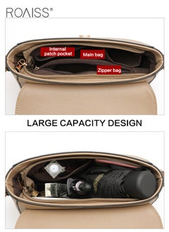 roaiss Fashionable Casual Flip Crossbody Bag Women'S Daily Commuting Pu Leather Material Adjustable Strap Shoulder Bag  - Image 4