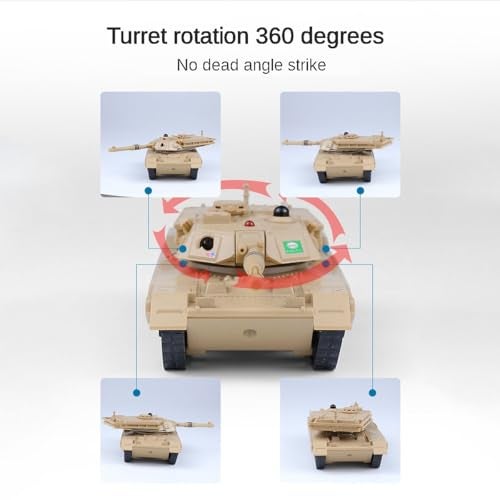 Tsiodot 24GHz Mini RC Tank Toy with LED and Rotating Turret The Ultimate Military Toy for Boys and Girls Yellow - Image 5