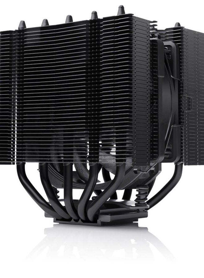 NOCTUA NH-D12L chromax.black, low-profile dual-tower CPU cooler (120 mm, black) - Image 1