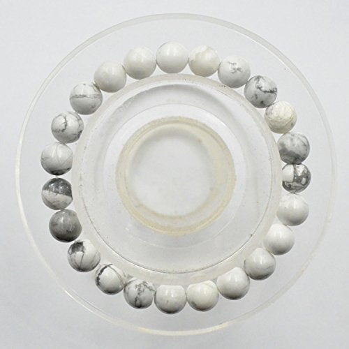 AD Beads Natural Gemstone Round Beads Stretch Bracelet Healing Reiki 8mm White Turquoise - Image 3