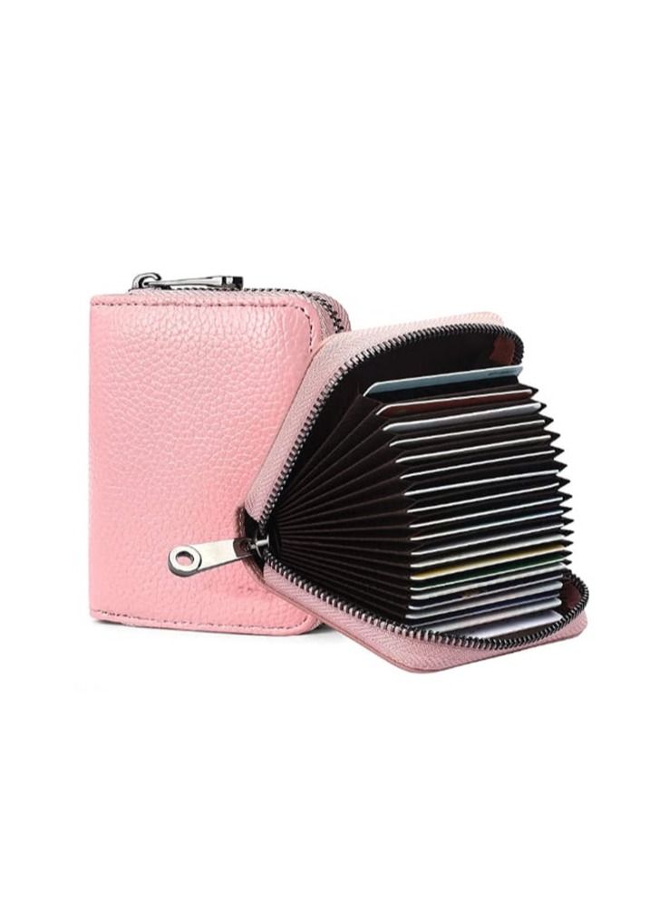 RFID Credit Card Wallet 20 Slots Big Capacity Credit Card Holder for Men and Women Light Pink - Image 1