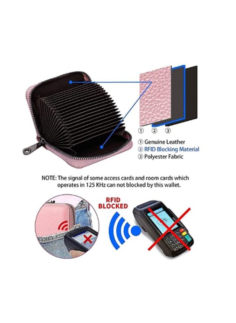 RFID Credit Card Wallet 20 Slots Big Capacity Credit Card Holder for Men and Women Light Pink - Image 2