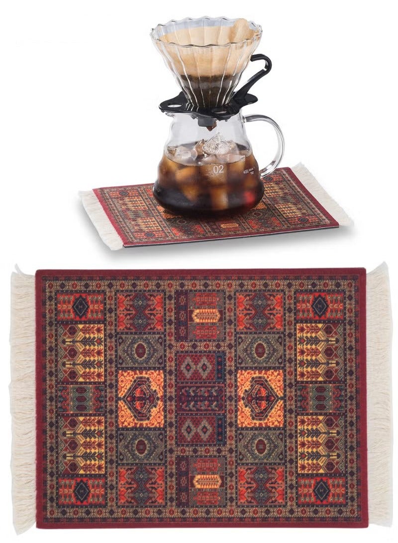 صن سباير سجادة كوب قهوة سجادة فنجان قهوة سجادة كوب قهوة سجادة قهوة سجادة طاولة وسادة ماوس مطاطية مستطيلة 26.5 × 18 × 0.5 سم - Image 5