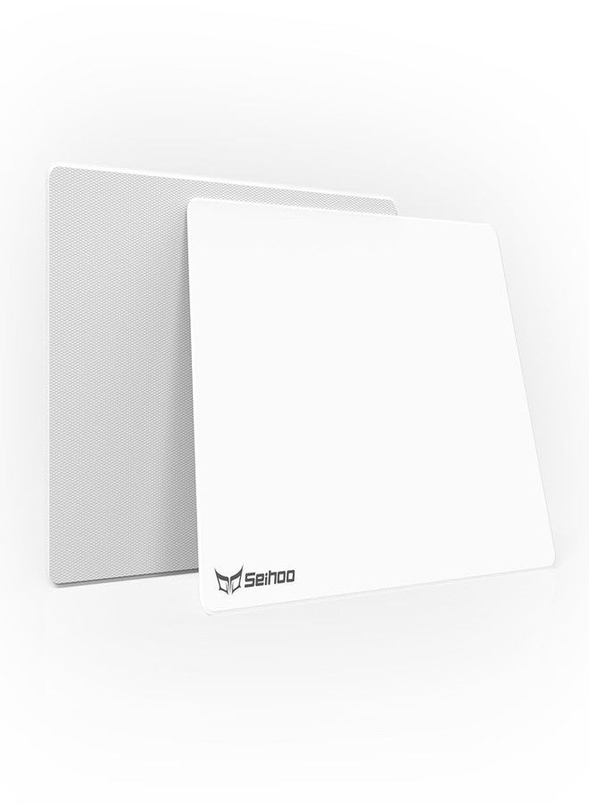 Seihoo White Plastic Resin Hard Mouse Pad Premium Esports Waterproof Ultra Smooth No Irritating Smell Environment Fast and Accurate Control for Office and Gaming Laptop(11.81x9.45in) - Image 1