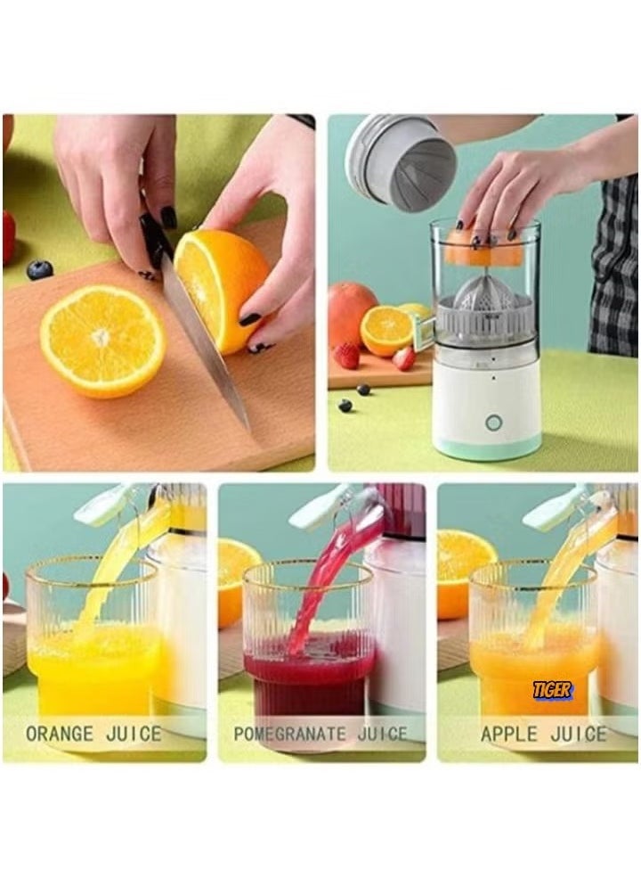 Portable Blender & Electric Citrus Juicer - Rechargeable Hands-Free Masticating Orange & Lemon Squeezer with USB Travel Cup, Compact, Lightweight, Wireless Convenience, Efficient for Citrus Fruits, One-Touch Operation for Home, Office & Travel