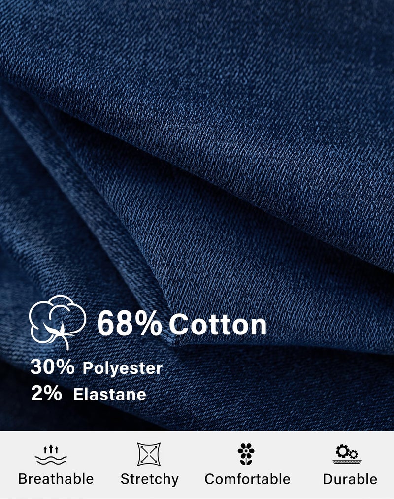 roswear Women's High Waisted Stretchy Wide Leg Jeans Cuffed Baggy Jeans Loose Denim Pants Classic Blue195 Large - Image 5