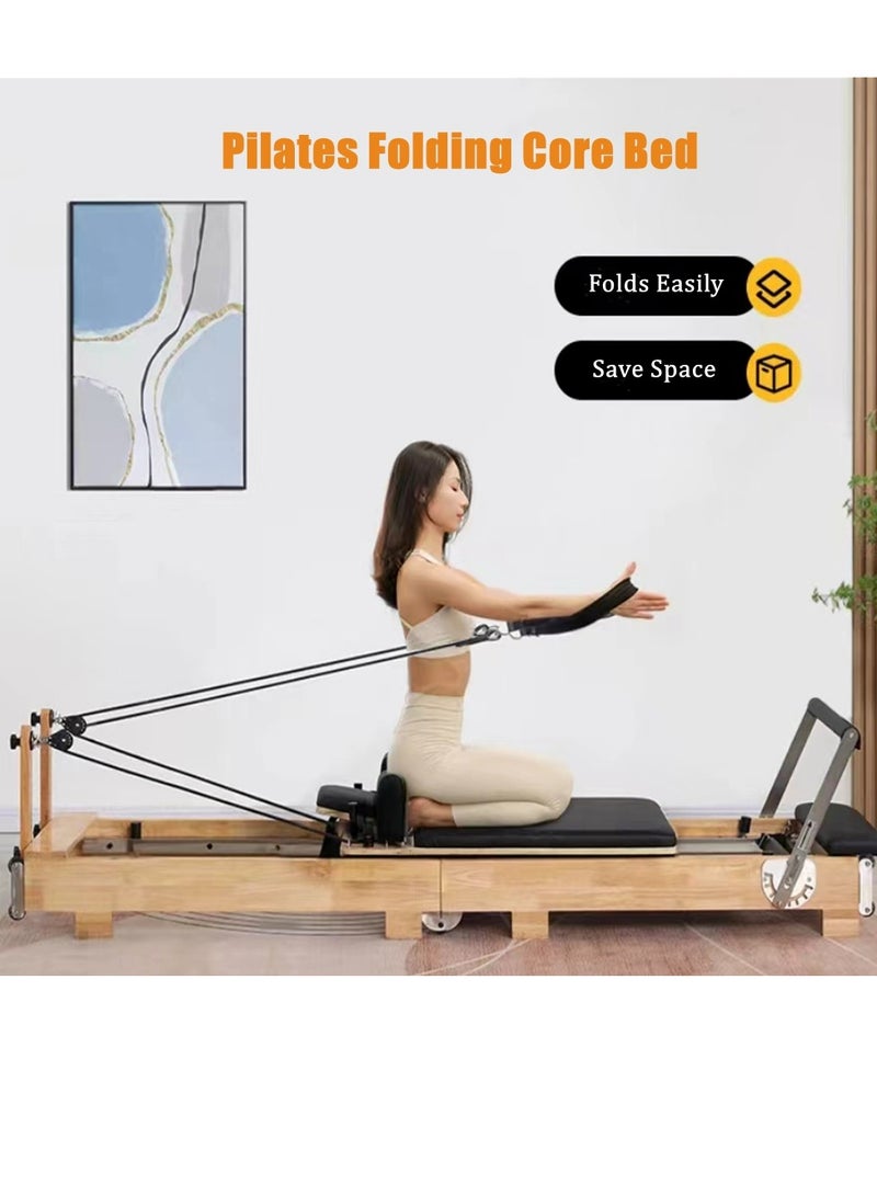 Cool Baby Style COOLBABY Pilates Core Bed Yoga Bed Sports Solid Wood Pilates Equipment Home Stretch Home Stretch Training Fitness Equipment Foldable - Image 2