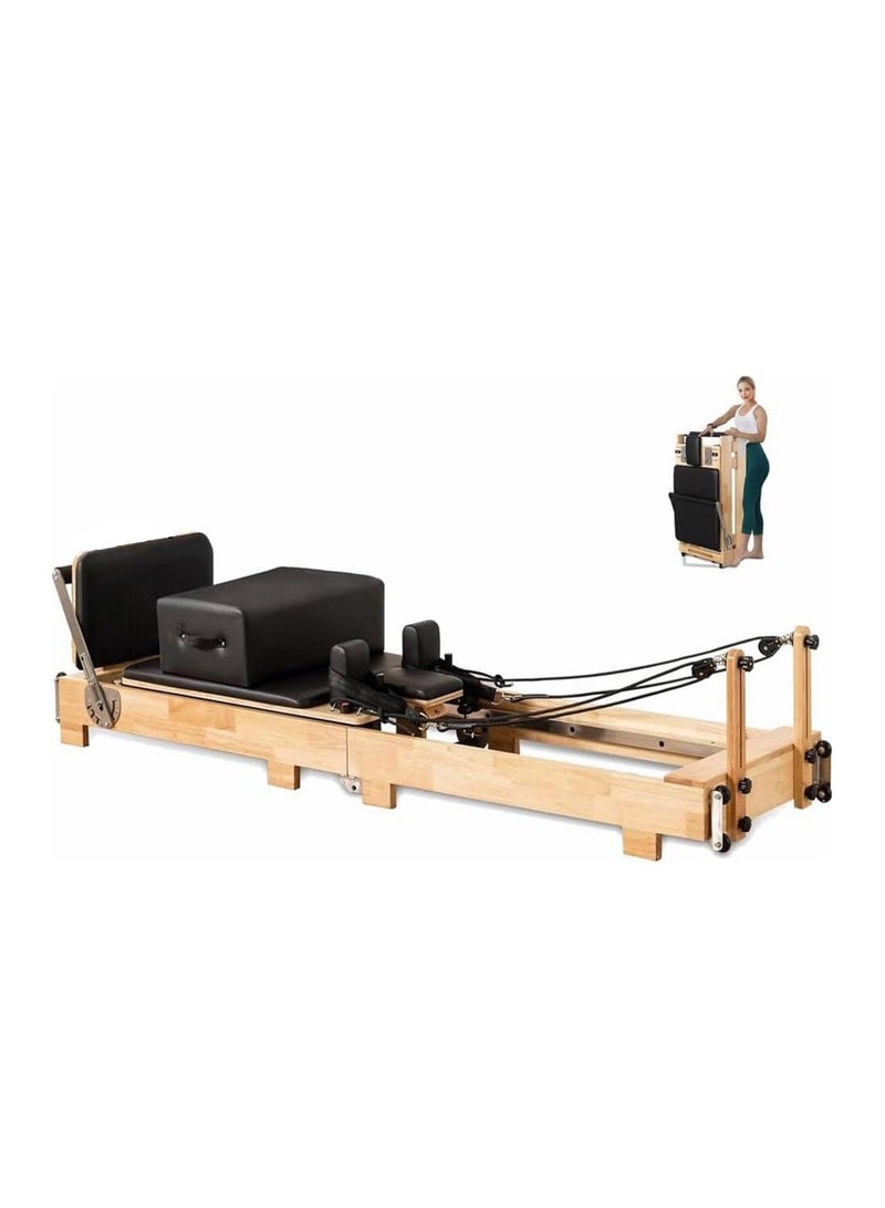 Cool Baby Style COOLBABY Pilates Core Bed Yoga Bed Sports Solid Wood Pilates Equipment Home Stretch Home Stretch Training Fitness Equipment Foldable - Image 1