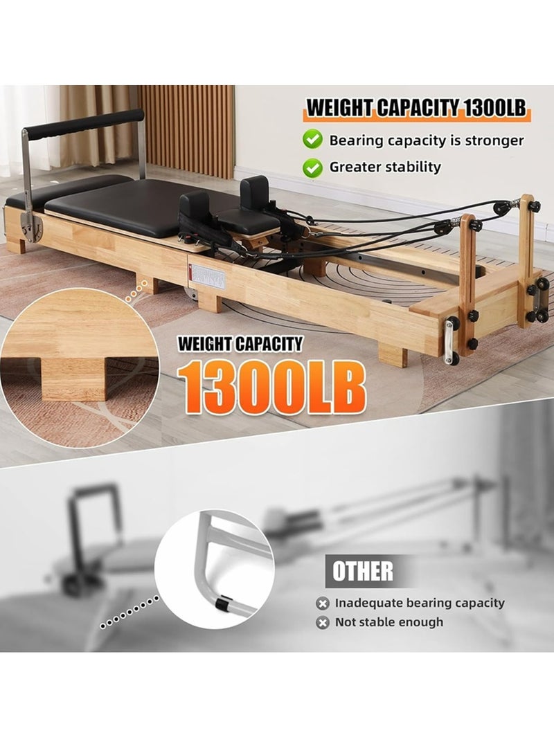 Cool Baby Style COOLBABY Pilates Core Bed Yoga Bed Sports Solid Wood Pilates Equipment Home Stretch Home Stretch Training Fitness Equipment Foldable - Image 4