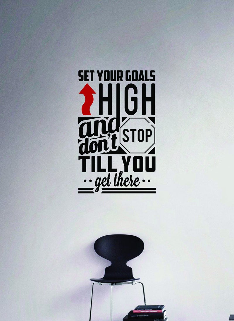 Spoil Your Wall Set Your Goals High Positivity Quote  Wall Decal - Wall Arts Home Décor - Wall Sticker, 50x80 cm by Spoil Your Wall  - Image 1