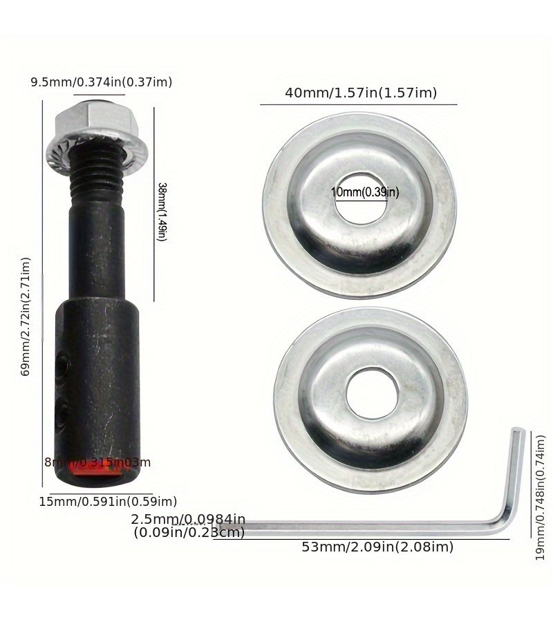Metal Grinding Wheel Connection Shafts 8mm Inner Hole Polishing Rods 4 Pcs For Tabletop Grinding Durable Industrial Polishing Tools - Image 2