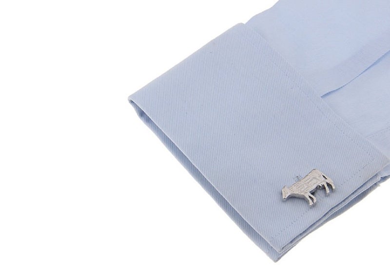 MRCUFF Butcher Cow Steak Cuts Steer Chef Cook Pair Cufflinks in a Presentation Gift Box & Polishing Cloth - Image 3