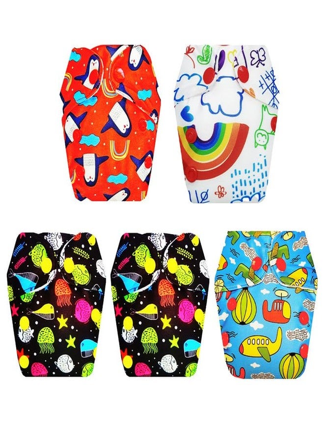 Dumbledo Premium Newborn Cloth Diaper with Integrated Insert (Pack of 5) | Dry Feel and Comfortable | Easy to Clean | Everyday Diapering Essential | 0 - 4 Months | Unisex Baby - Image 1