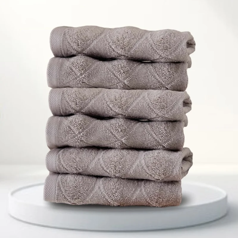 Efabrika Ellie 100% Cotton 6-Piece 30X30 Guest Hand Towel Set