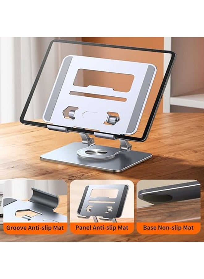 حامل تابلت وموبايل قابل للطي بزوايا متعددة – بذراع مزدوج وارتفاع قابل للتعديل – لتثبيت الأجهزة على المكتب - Image 3