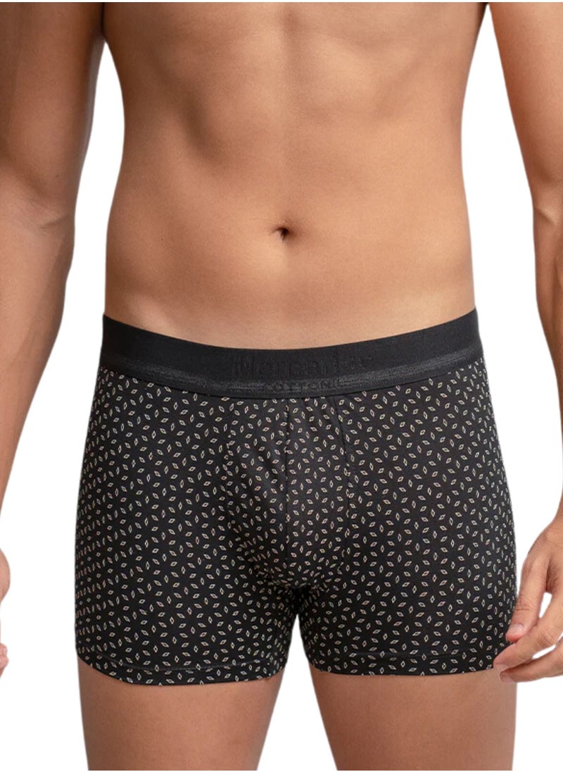 COTTONIL - Mercerise Printed Black Boxer Underwear For Men - Image 1