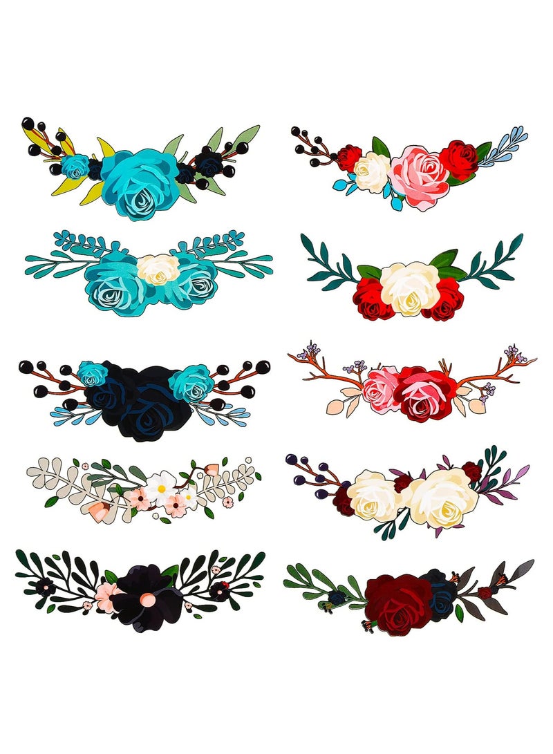 SOLARAE 30PCS Flower Iron on Sticker Heat Transfer Patches 10 PCS Appliques Decals for T-Shirt Jeans Backpacks Jackets Dress Clothing Art Decoration Accessories - Image 1