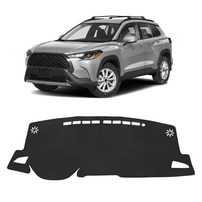 FIILINES Dash Cover for 20222026 Toyota Corolla Cross Dashboard Mat Accessories Dash Cover Sunshade Nonslip Mesh Protector No Glare Black