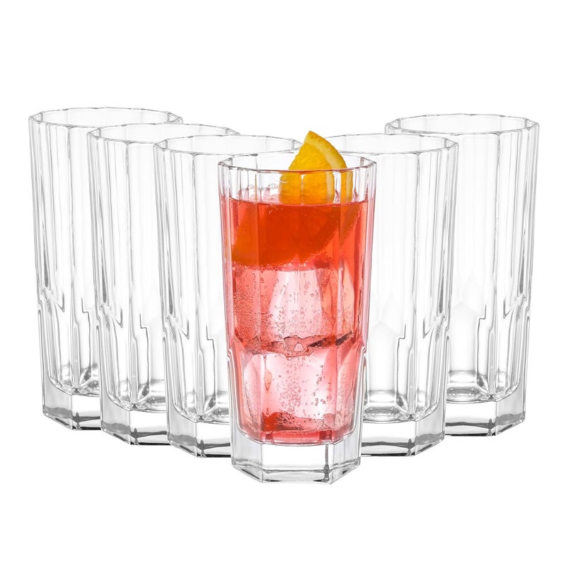 DUBBLIN Ritz 330 Premium Juice and Water Glasses Set of 6 Stylish Transparent Drinking Glasses for Water Juice and Cocktails 330 Ml - Image 1