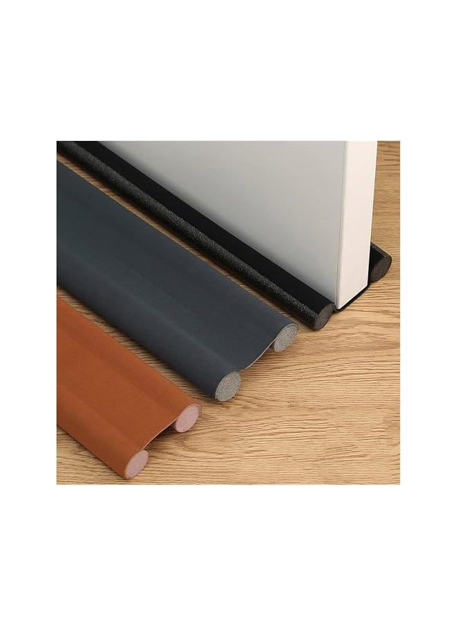 PROMASS - promass Twin Door Draft Stopper, Double Side Under Door Bottom Seal Strip Noise Blocker | Door Sweep Draft Blocker for Door | 10 * 95cm | Brown - Image 1
