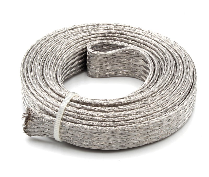 Electriduct 1" Stainless Steel Braided Sleeving 304SS Metal Flexible Expandable Mesh Sleeve - 10 Feet - Image 2