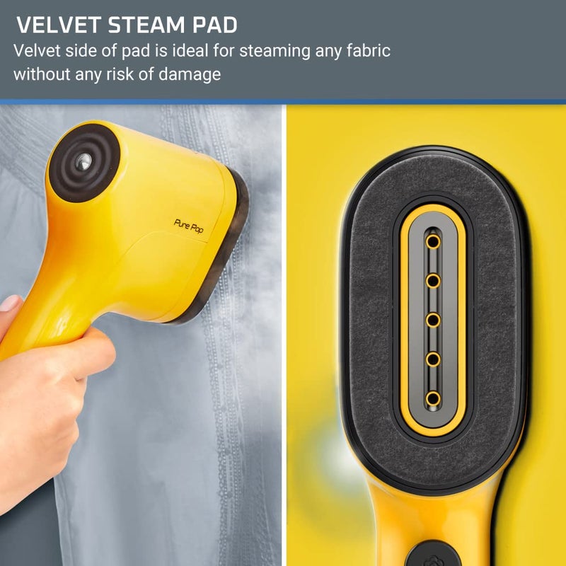 Rowenta, Steamer for Clothes, PurePop Handheld Steamer, 1.5Lbs, 15 Second Heatup, 2.3 Oz Capacity, 1150 Watts, Ironing, Yellow Clothes Steamer, Vacation Essentials, Travel Must Have, DR2026 - Image 4