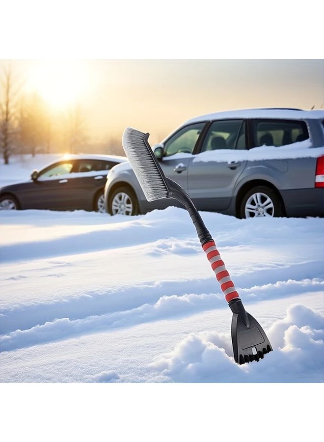 Red Heavy Duty Multifunctional Car Snow Removal Shovel Brush Detachable Ice Scraper - Image 4
