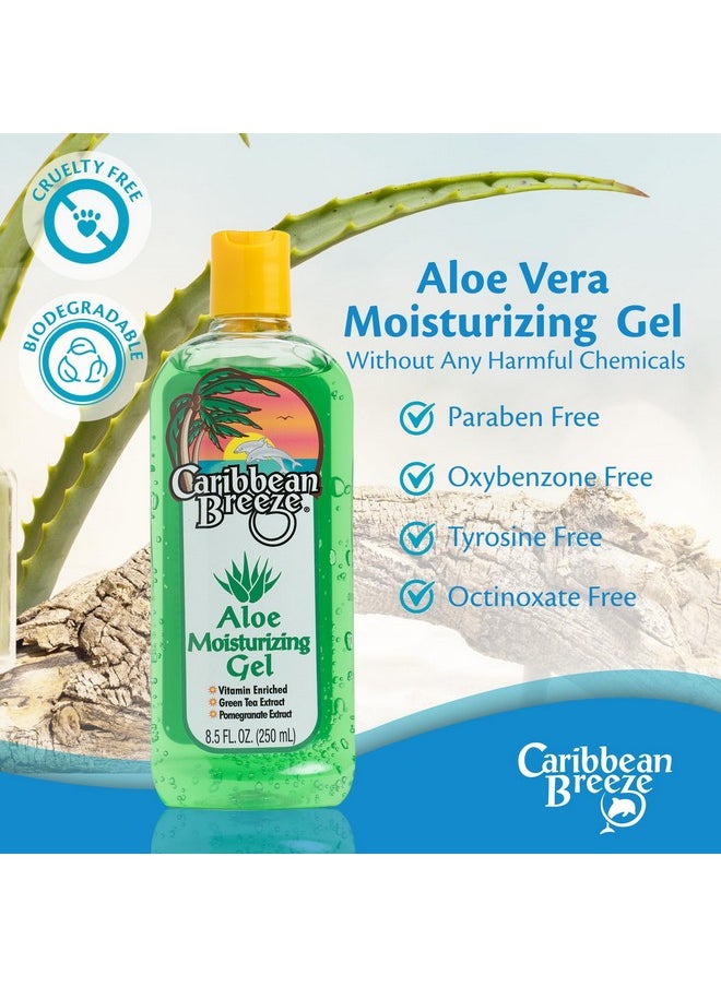 Caribbean Breeze - Aloe Moisturizing Gel Citrus Mango Aloe Vera Gel For Skin Vitamin Enriched With Green Tea And Pomegranate Extracts 100% Aloe Vera Gel For Face And Body 8.5 Oz (250 Ml) - Image 1