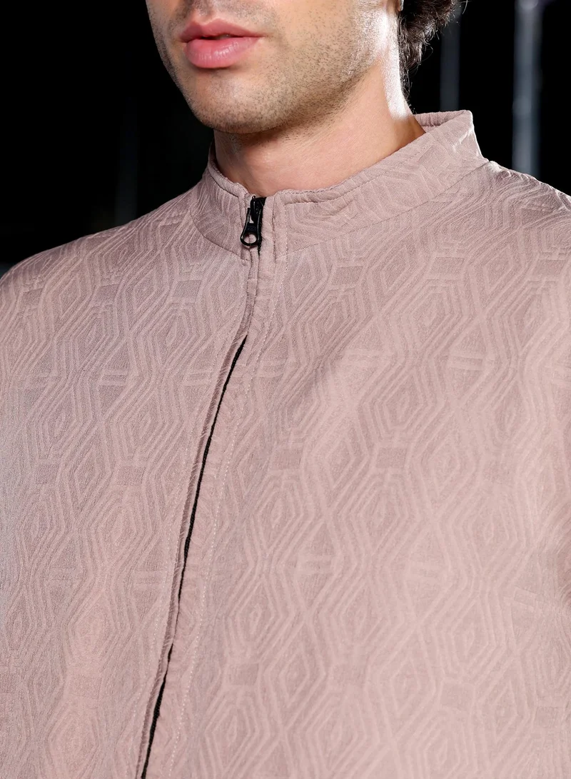 CAHOOT  Men's Sand Beige Illuminator-Tactile Bomber Jacket for Men | Best Price UAE