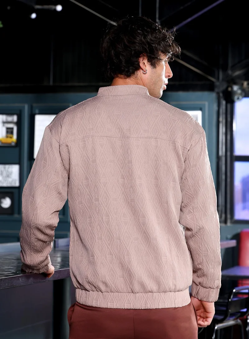 CAHOOT  Men's Sand Beige Illuminator-Tactile Bomber Jacket for Men | Best Price UAE