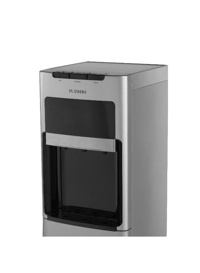 بلاتينيوم WD-8610 موزع مياه بتصميم أسفل الحمل مع قفل للأطفال،2 لتر بارد/5 لتر حار، 3 بزبوز - بارد , معتدل , حار، 85 واط حار/500 واط بارد، شاشة LED - فضي/أسود - Image 3