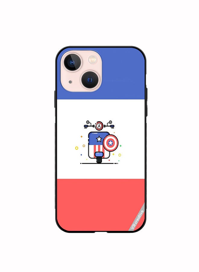 VR CREATIVE Protective Case Cover For Apple iPhone 14 Plus Cute Little Bike Of Captain America Design Multicolour - Image 1