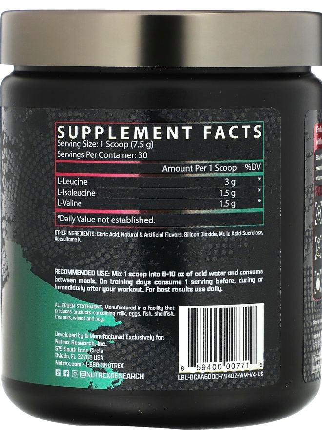 Nutrex Research BCAA 6000 Recovery Watermelon 7.94 oz (225 g) - Image 2