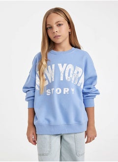 Girl Oversize Fit Crew Neck Long Sleeve Knitted Sweatshirt - pzsku/Z714FCD40B3994C06C079Z/45/_/1729852276/6f0b2db2-529d-4dbf-829a-23865dd27493