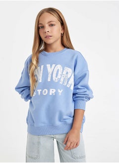 Girl Oversize Fit Crew Neck Long Sleeve Knitted Sweatshirt - pzsku/Z714FCD40B3994C06C079Z/45/_/1729852279/d7636123-c4f3-45ea-a76b-fe97763810ae