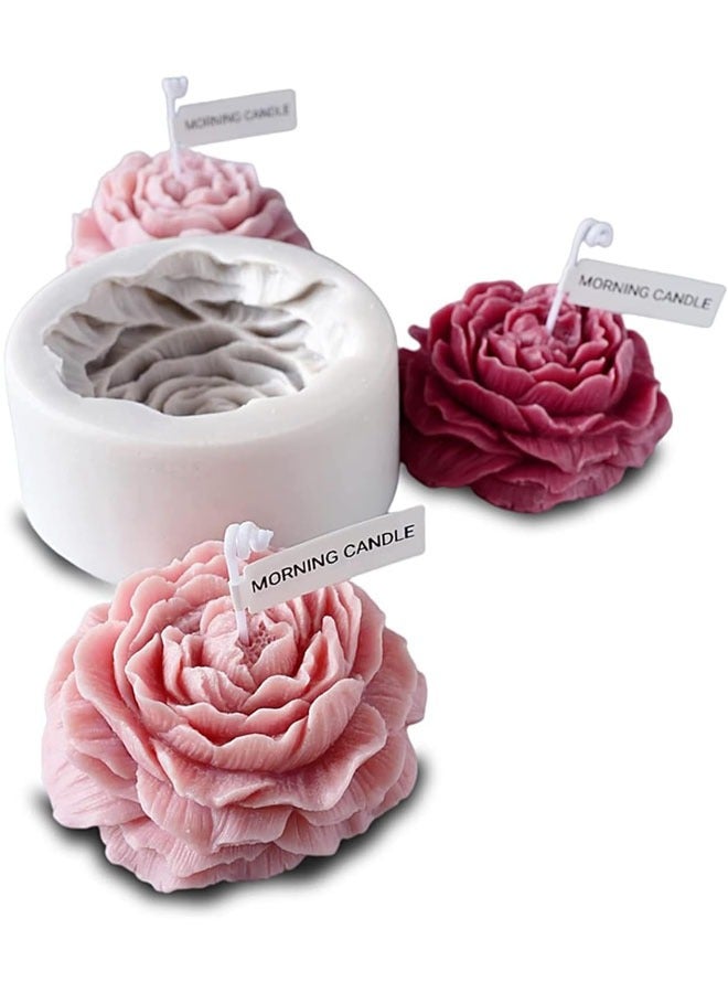 الراتنج قالب شمع على شكل زهرة قالب من السيليكون ثلاثية الأبعاد قالب صابون شمعة فندان قالب الكعكة الشوكولاته الايبوكسي الراتنج الحرفية قالب الصب الفاوانيا - Image 1