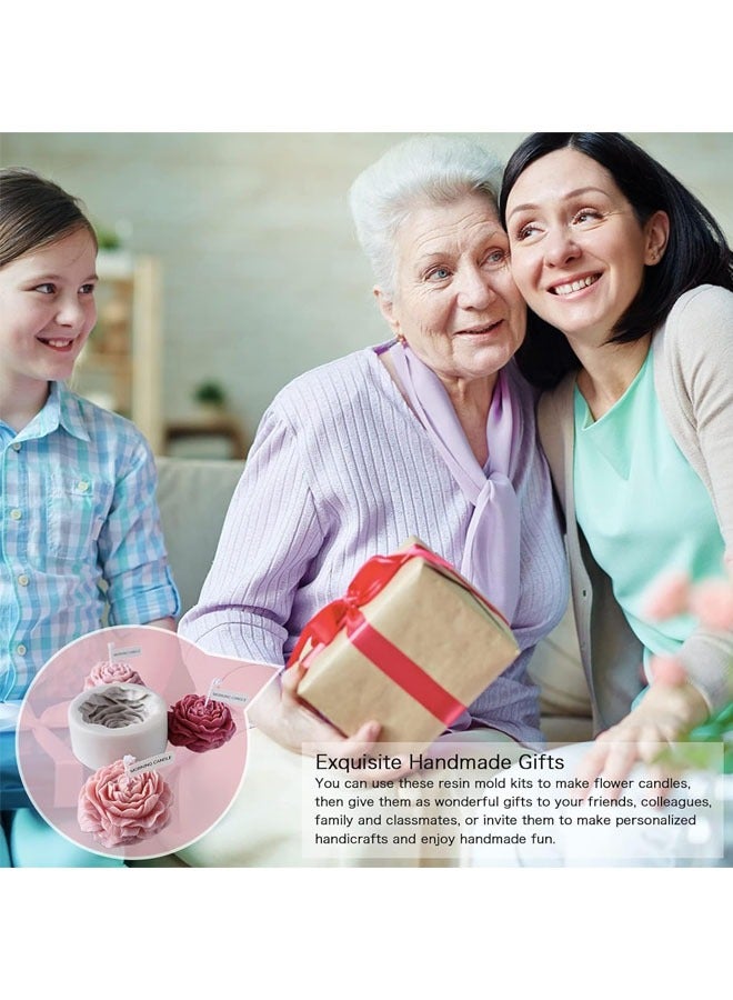 الراتنج قالب شمع على شكل زهرة قالب من السيليكون ثلاثية الأبعاد قالب صابون شمعة فندان قالب الكعكة الشوكولاته الايبوكسي الراتنج الحرفية قالب الصب الفاوانيا - Image 2