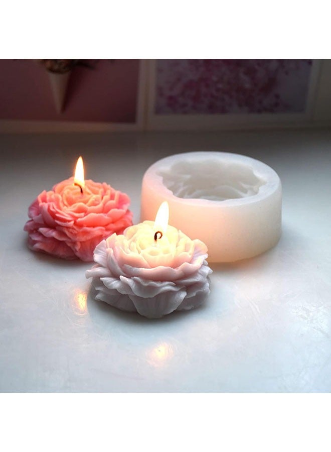 الراتنج قالب شمع على شكل زهرة قالب من السيليكون ثلاثية الأبعاد قالب صابون شمعة فندان قالب الكعكة الشوكولاته الايبوكسي الراتنج الحرفية قالب الصب الفاوانيا - Image 4