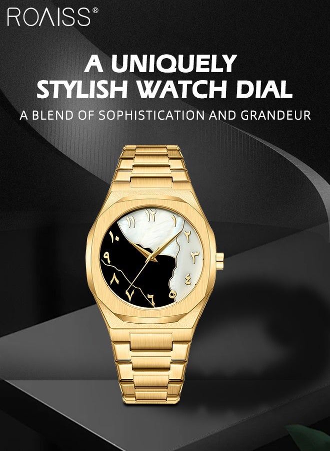 رويس 2 قطعة ساعة كوارتز فاخرة خفيفة الوزن، شاشة عرض تناظرية، ميناء مربع بنقشة تاي تشي مزين بأحجار الراين، ساعة يد فاخرة عتيقة مقاومة للماء، كهدية للرجال والنساء - Image 3