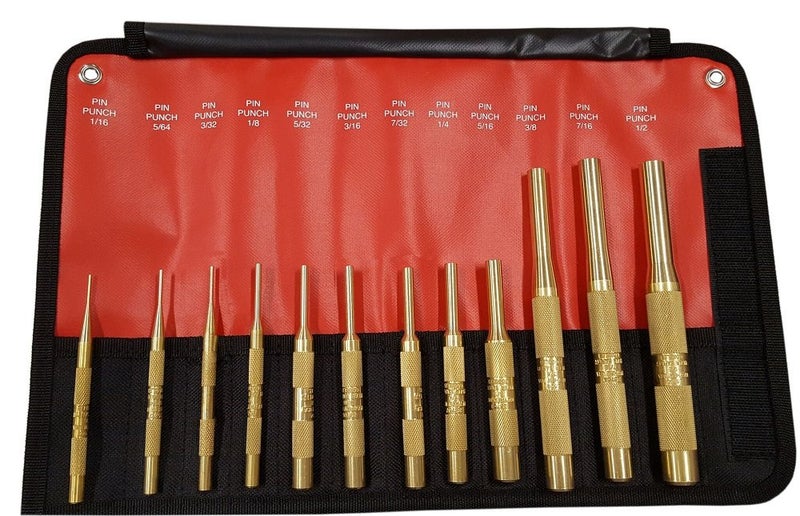 Mayhew Tools 67008 Brass Pin Punch 12Piece Set